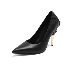 Office Leather Stiletto Pointed Toe Pumps