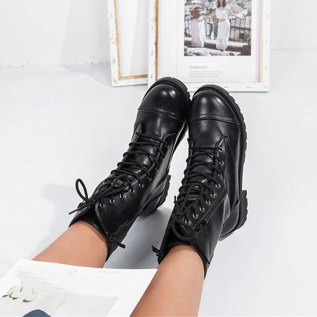 Platform Zipper Ankle Boots