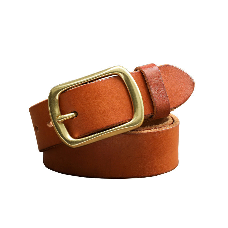 Brass Buckle Handmade Genuine Leather Belt