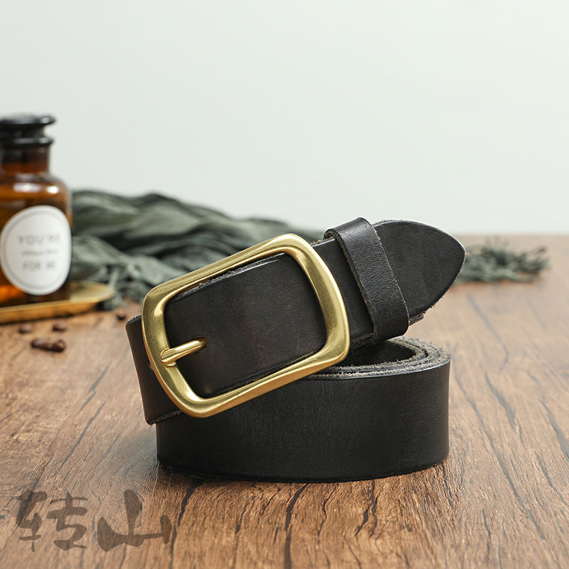 Brass Buckle Handmade Genuine Leather Belt