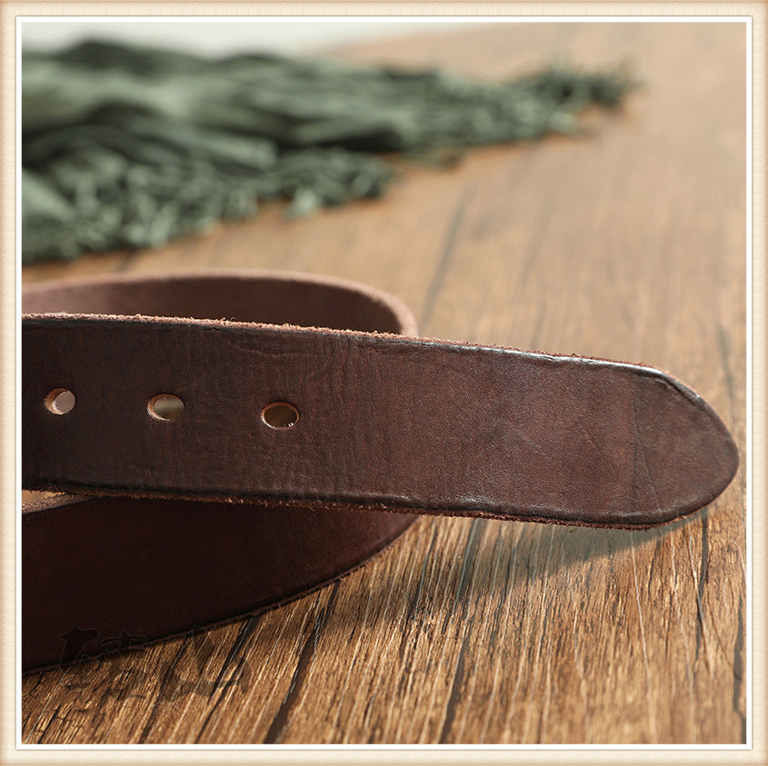 Brass Buckle Handmade Genuine Leather Belt