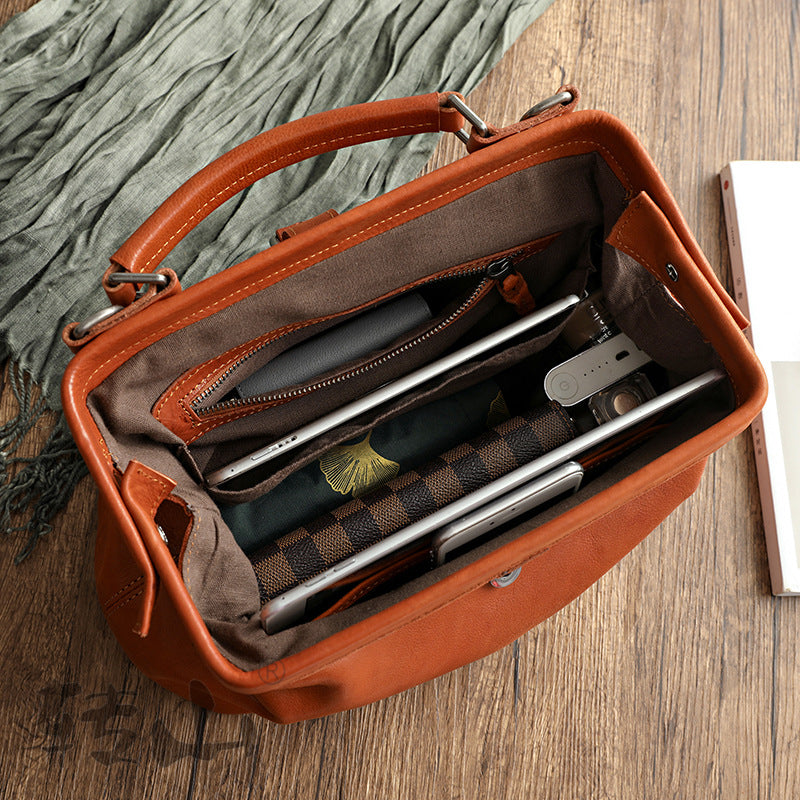 Handmade Vege Tanned Leather Tote Bag