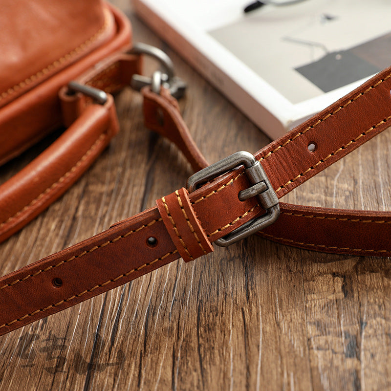 Handmade Vege Tanned Leather Tote Bag