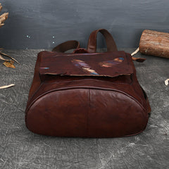Women Vintage Emlossing Cowhide Leather
