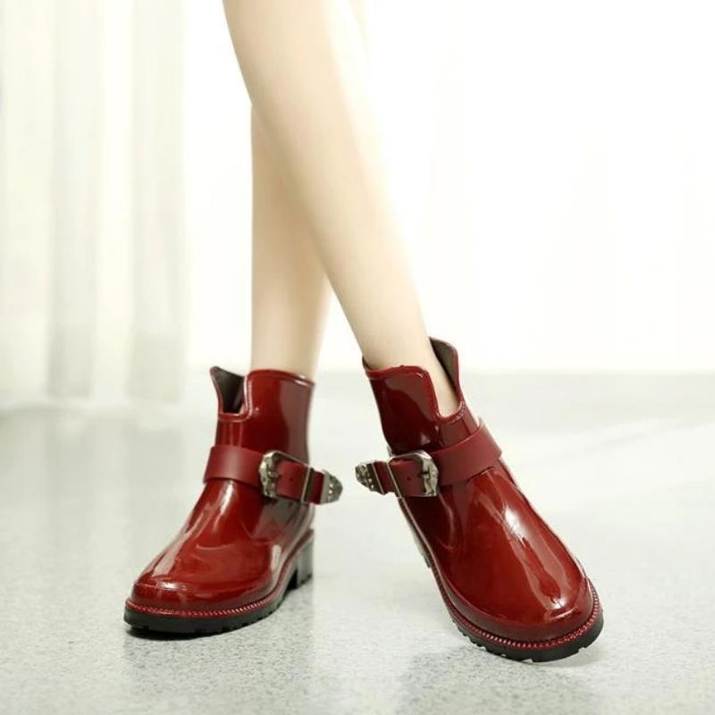 Rubber Waterproof Rain Ankle Boots