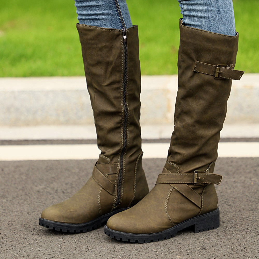 Botas casuales con cremallera 