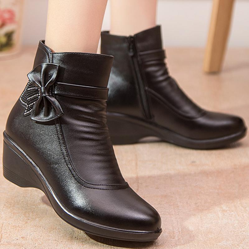 Warm Leather Ankle Boots