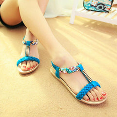 Beach Sandals With Rhinestones