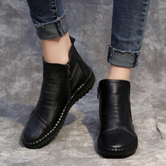 Leather Flat Boots