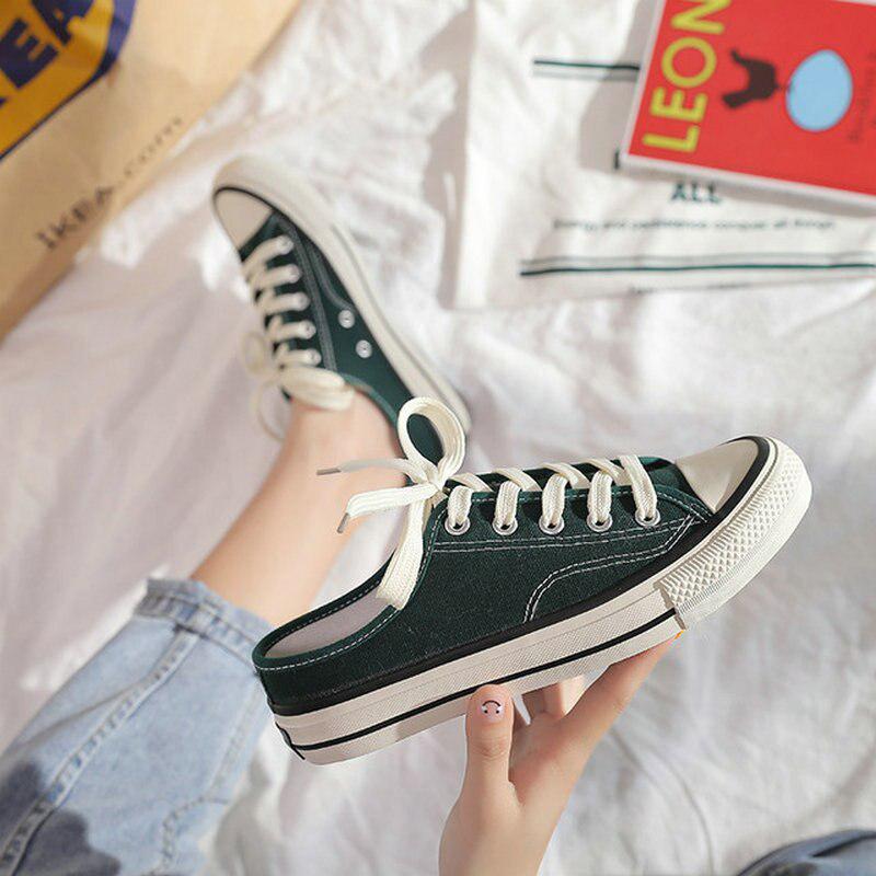 Casual Lace-Up Flat Sneakers