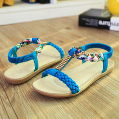 Beach Sandals With Rhinestones