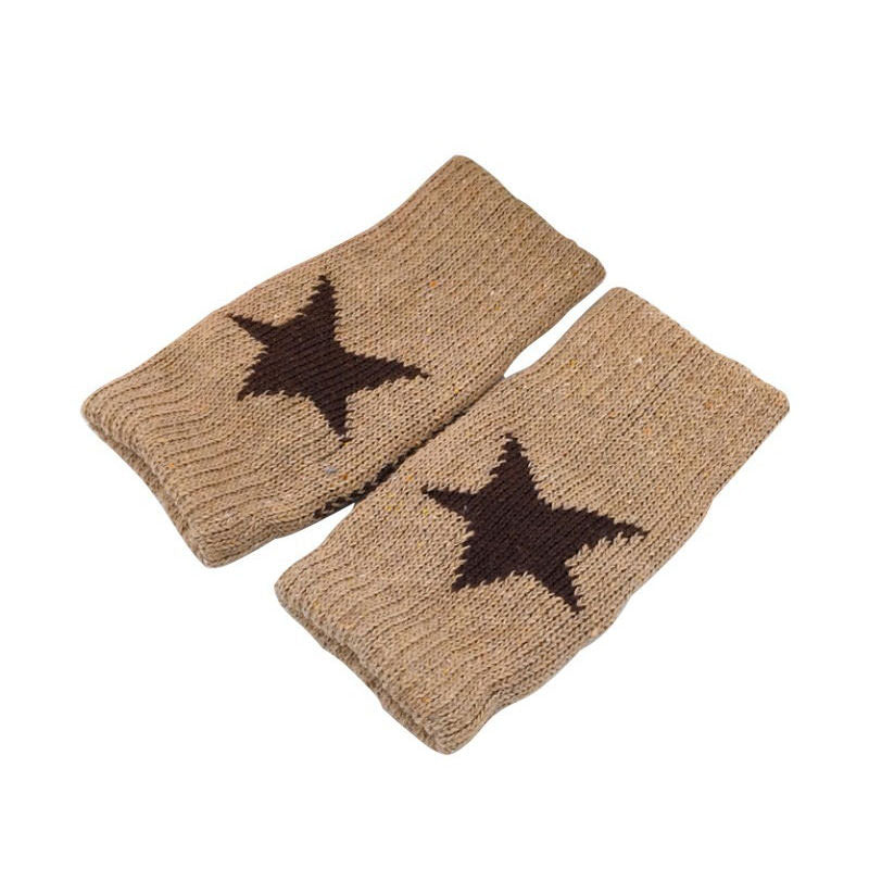 Guantes sin dedos de punto con estrellas de los años 2000