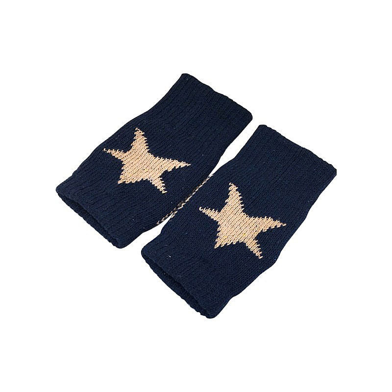 Guantes sin dedos de punto con estrellas de los años 2000