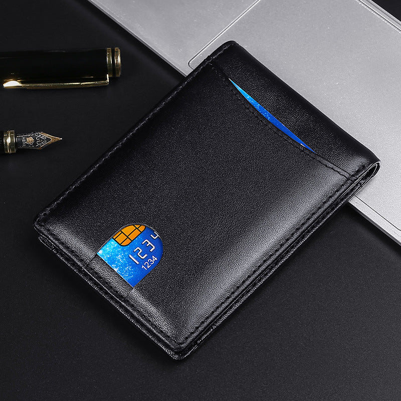 Black Small Ultra-Thin Leather Money Clips