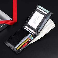 Black Small Ultra-Thin Leather Money Clips