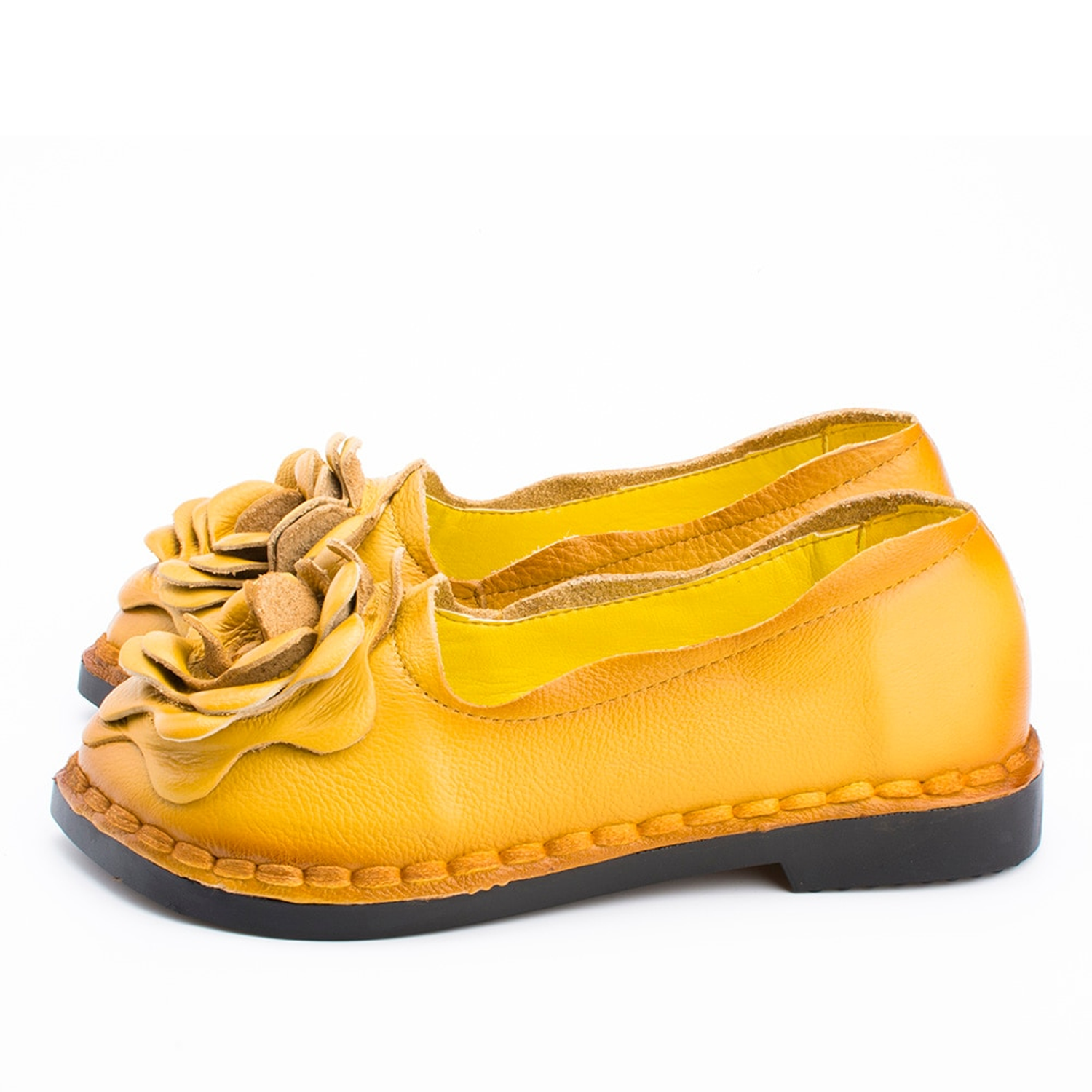 Genuine Leather Pointed Toe Flats