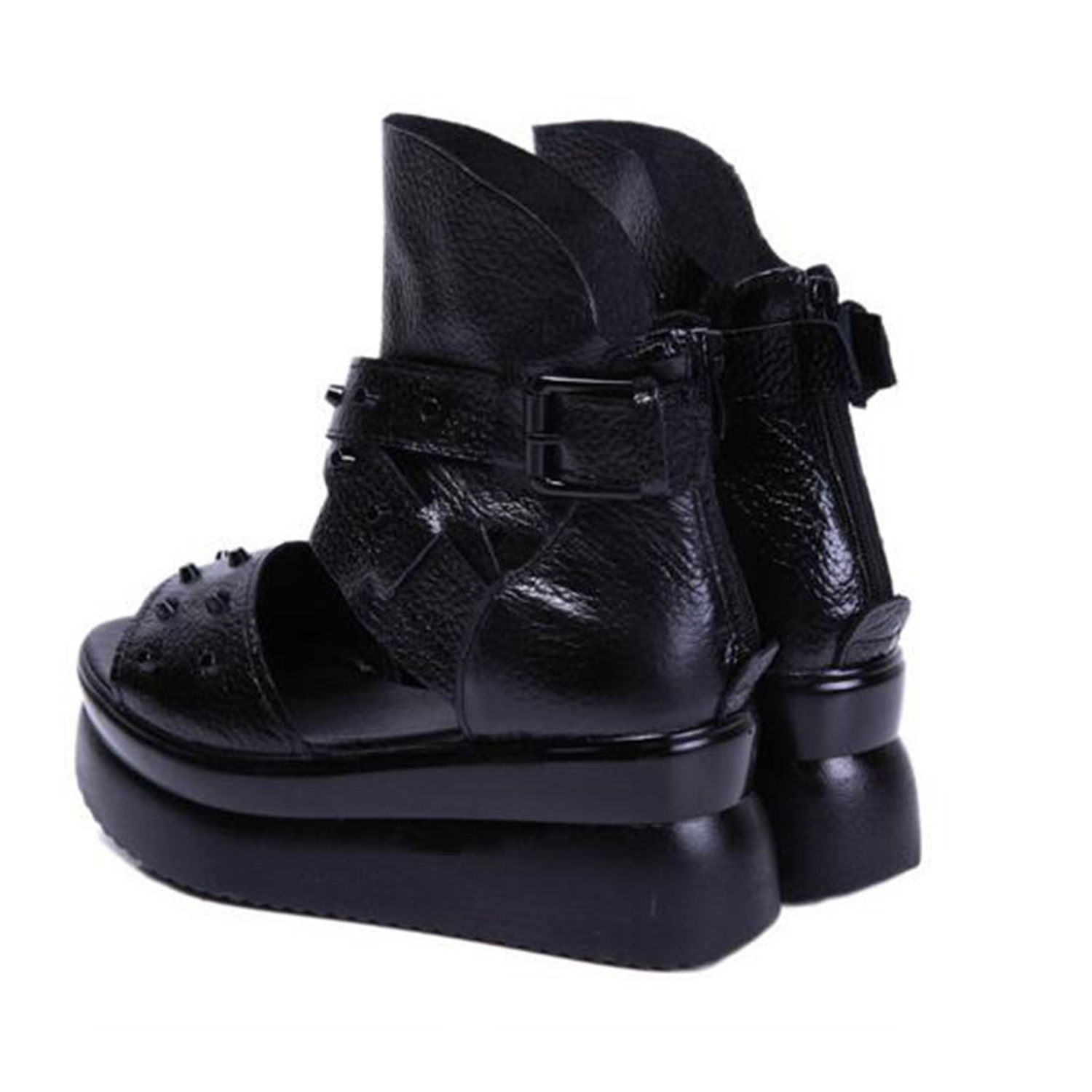 Genuine Leather Platform Sandals