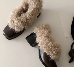 Square-Toed Vintage Leather Shoes