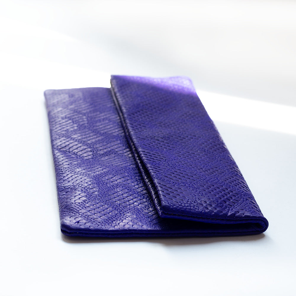 Casual Sheepskin Leather Envelope Clutch Bag