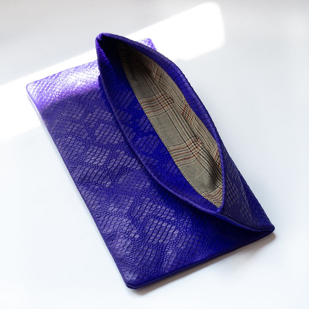 Casual Sheepskin Leather Envelope Clutch Bag