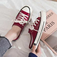 Casual Lace-Up Flat Sneakers