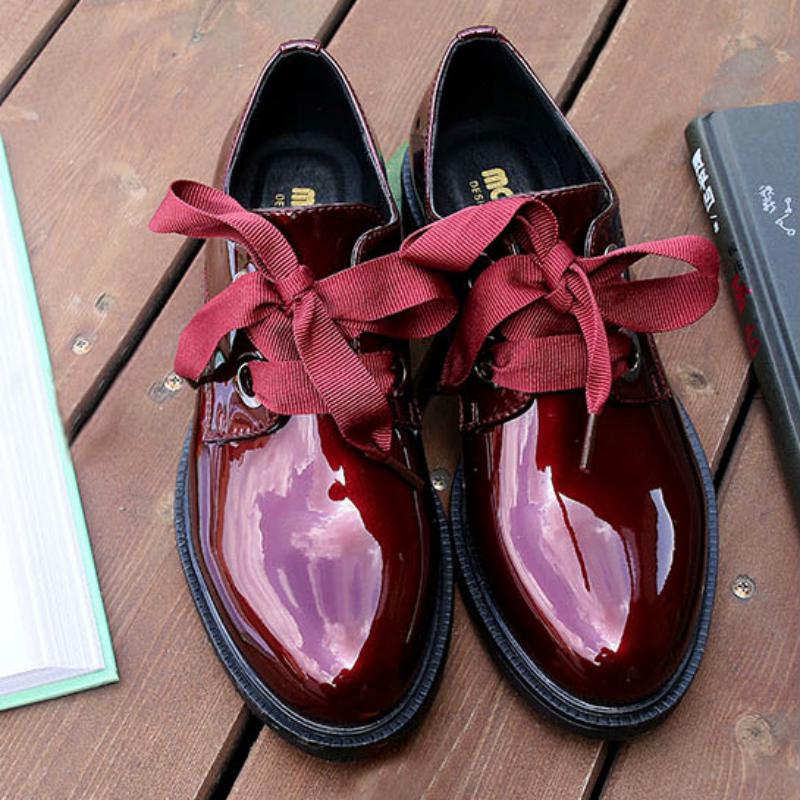 Casual Patent Leather Oxfords