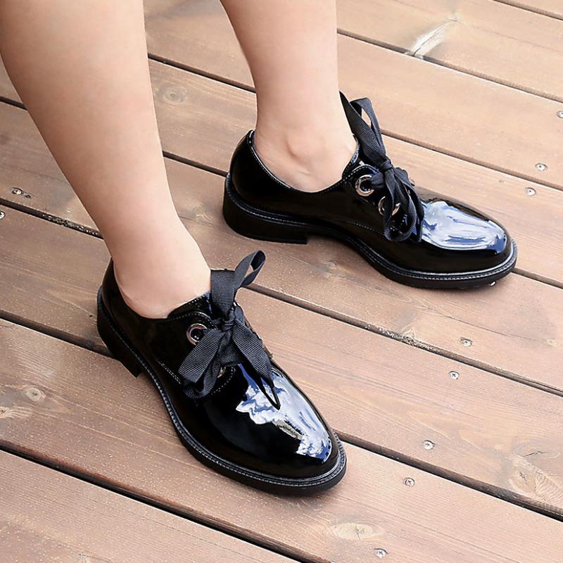 Casual Patent Leather Oxfords