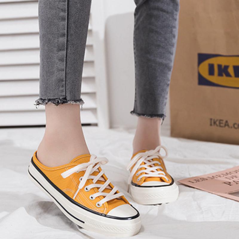 Casual Lace-Up Flat Sneakers