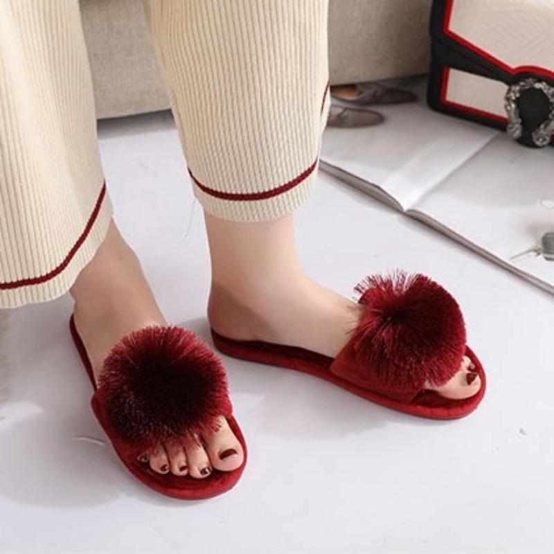 Pantuflas de felpa sólidas para el hogar 