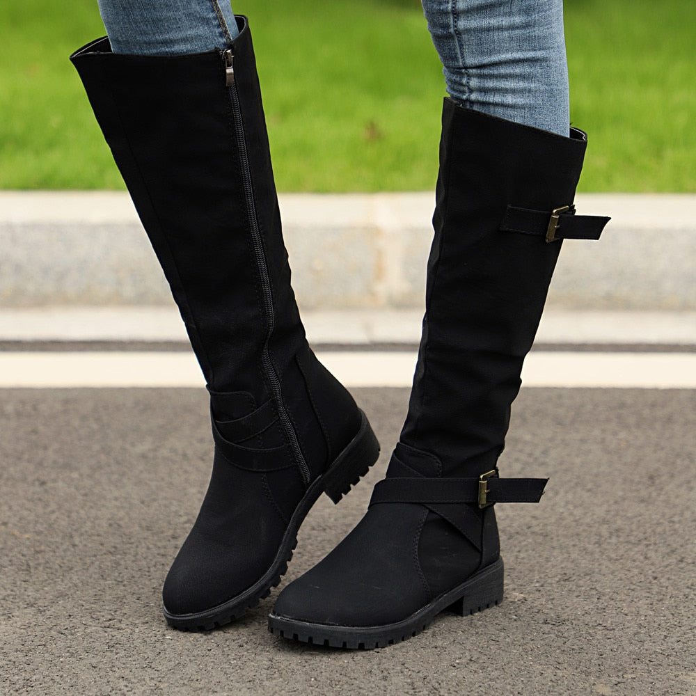 Botas casuales con cremallera 