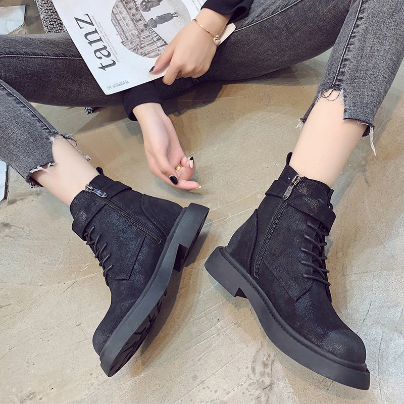 Leather Ankle Boots With Buckles