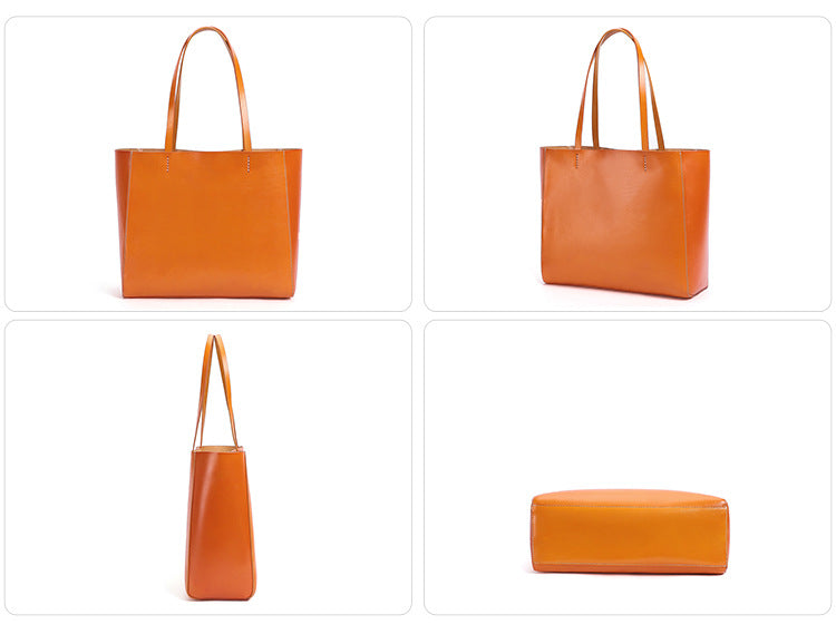 Women Leather Big Capacity Tote Handbag W8753