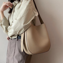 Damen Leder Handtasche mit Schnalle W9753