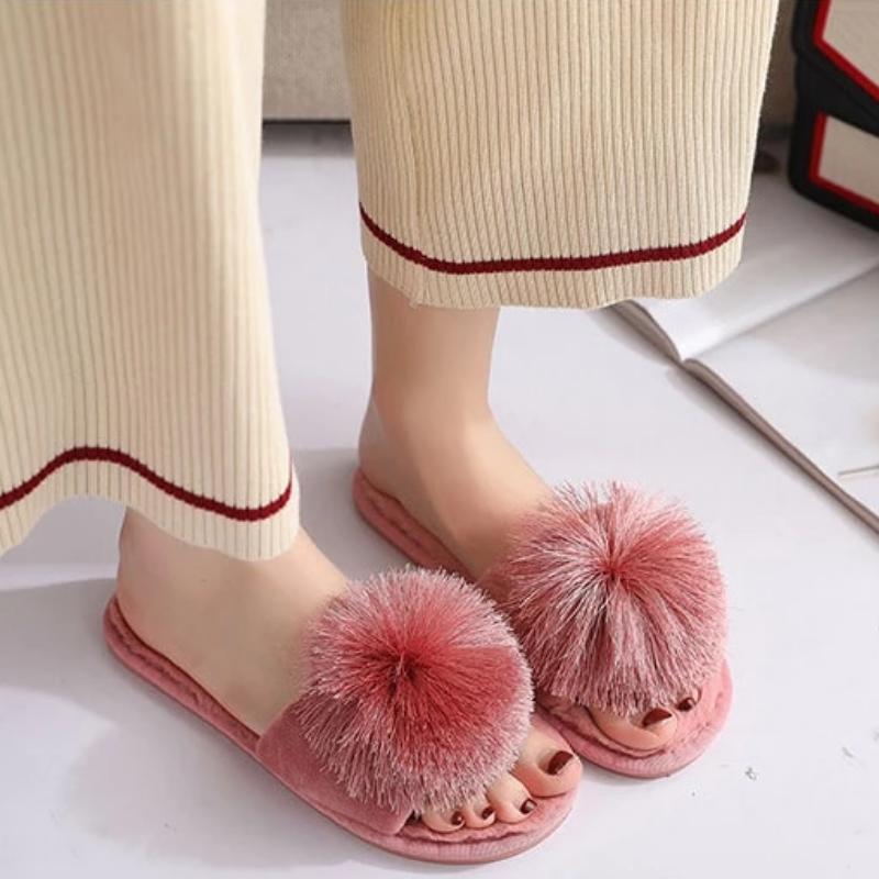 Pantuflas de felpa sólidas para el hogar 