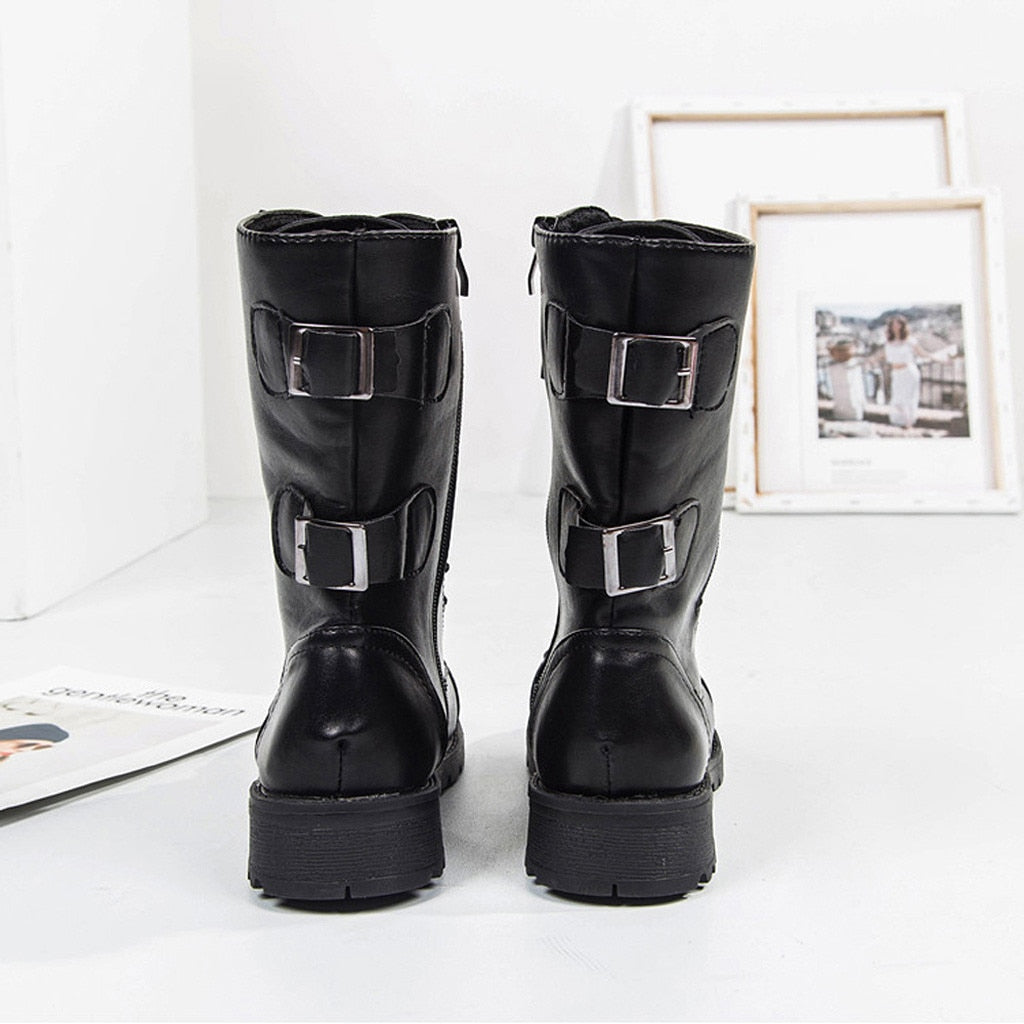 Platform Zipper Ankle Boots