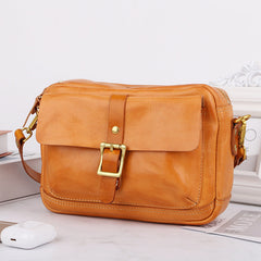 Vintage Vegetable Tanned Leather Messenger Bag