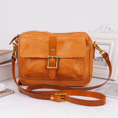 Vintage Vegetable Tanned Leather Messenger Bag