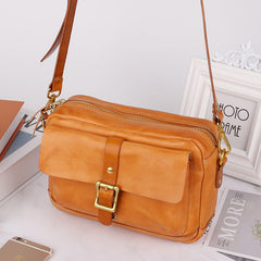 Vintage Vegetable Tanned Leather Messenger Bag