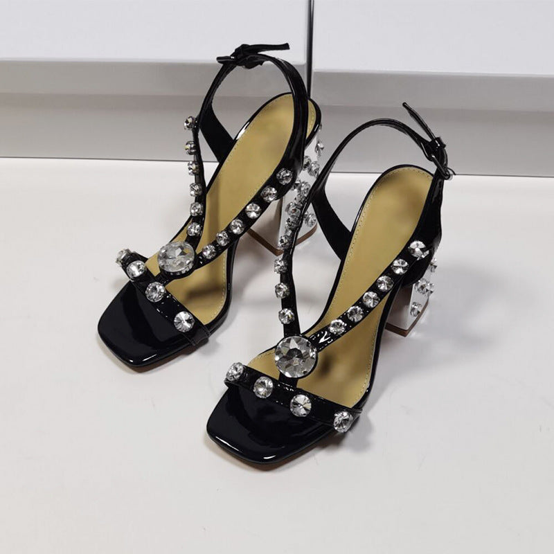 Rhinestone High Heels Sandals