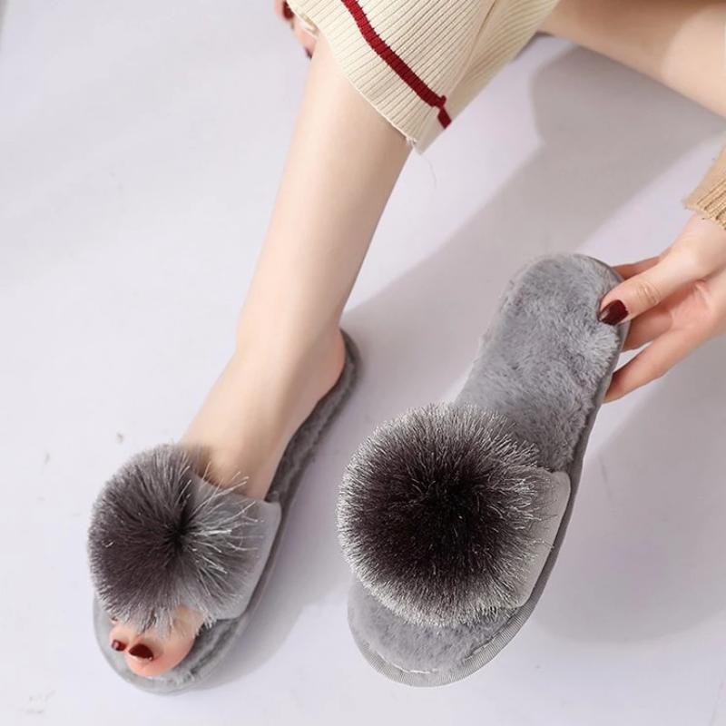 Pantuflas de felpa sólidas para el hogar 