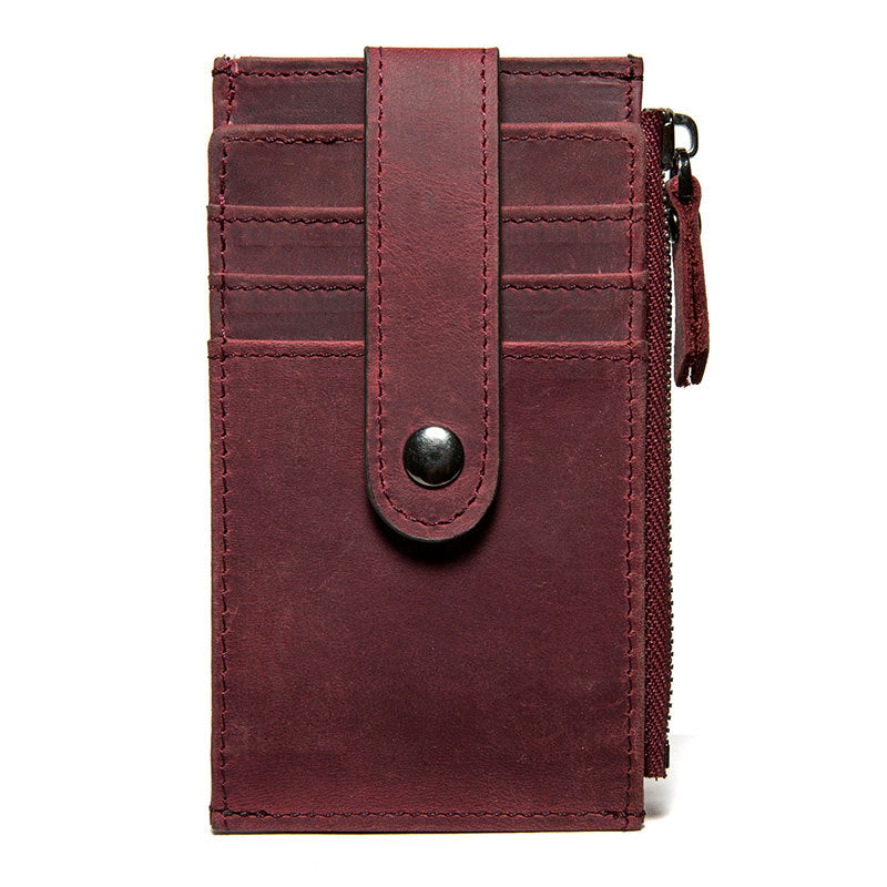 Kartenetui aus Leder mit Vintage-Reißverschluss