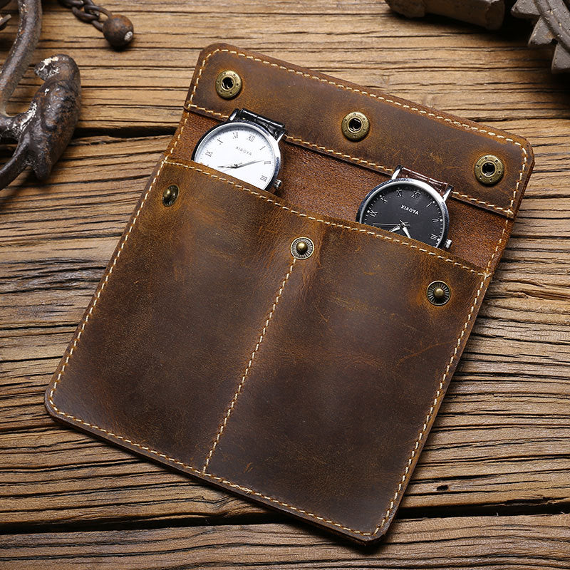 Vintage Crazy Horse Leder Uhrenetui
