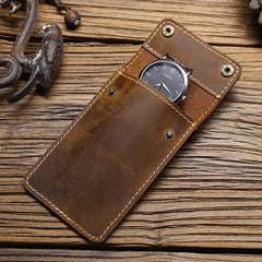 Vintage Portable Leather Watch Storage Case