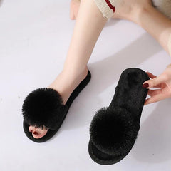 Pantuflas de felpa sólidas para el hogar 