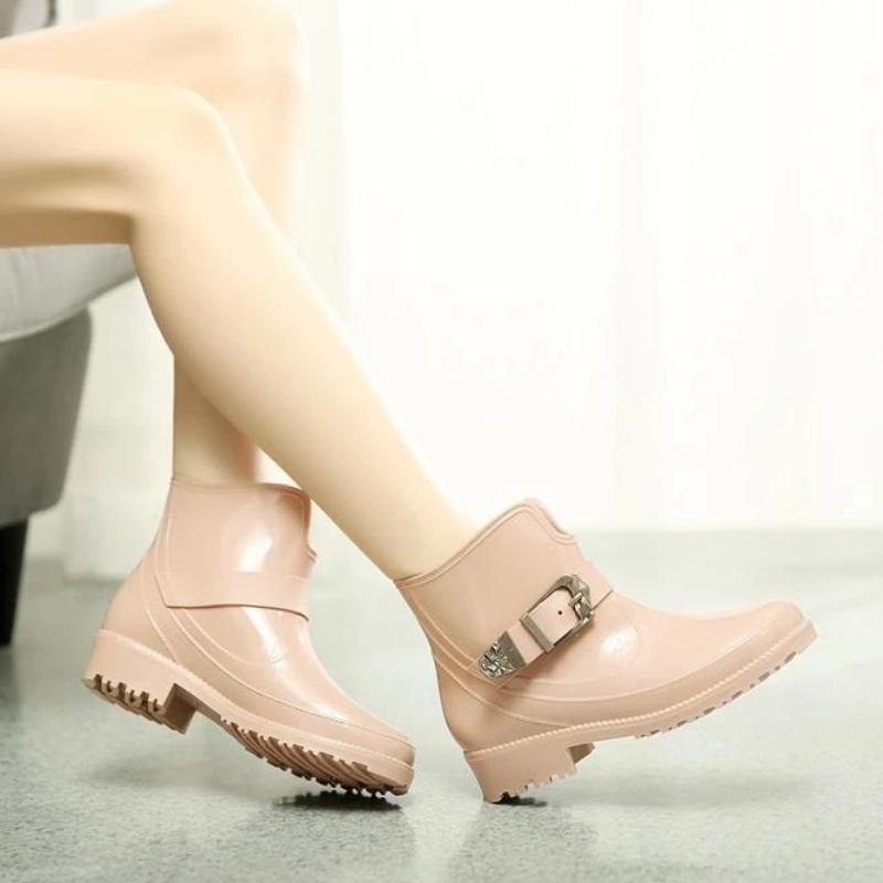 Rubber Waterproof Rain Ankle Boots