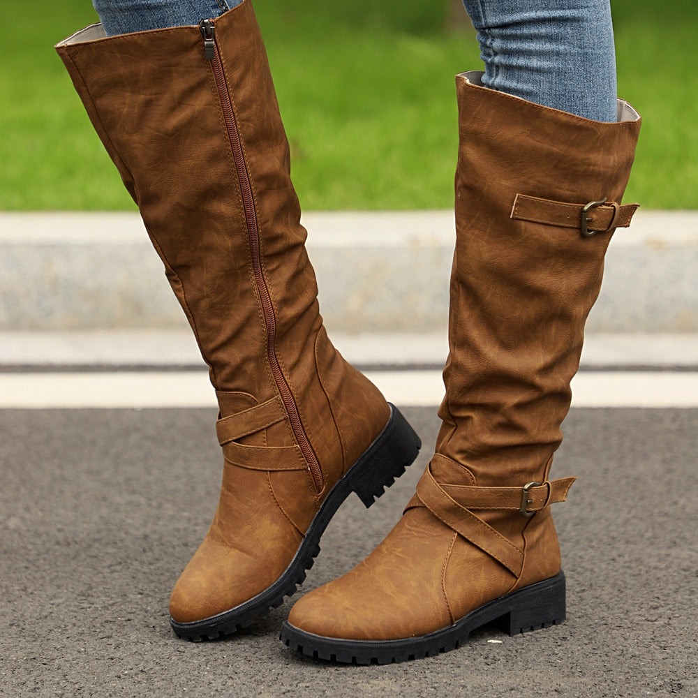 Botas casuales con cremallera 