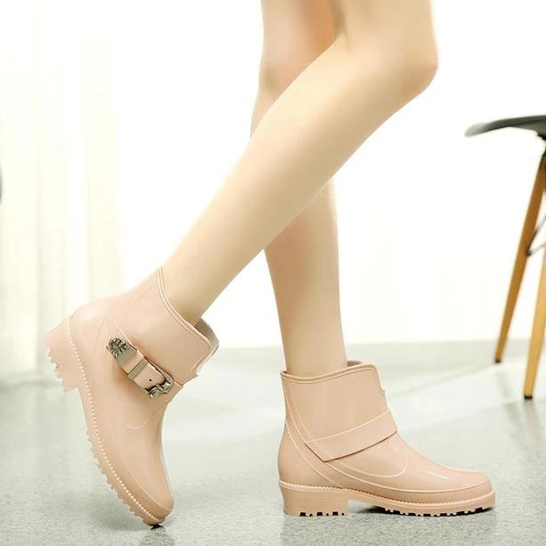 Rubber Waterproof Rain Ankle Boots