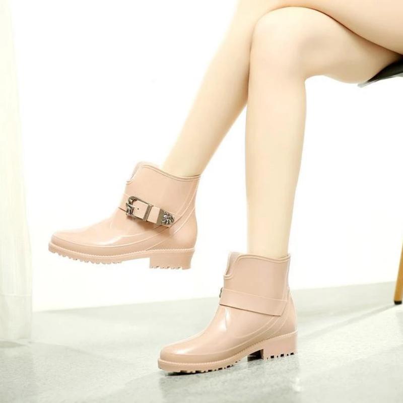 Rubber Waterproof Rain Ankle Boots