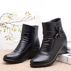 Warm Leather Ankle Boots