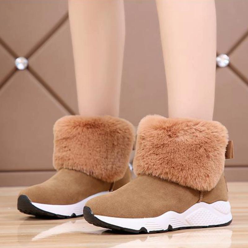 Waterproof Ankle Boots With Fur